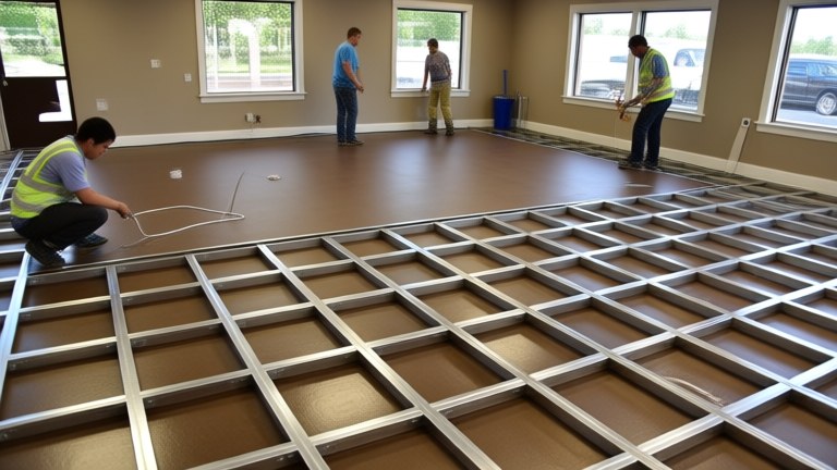 Floor set-out and layout control before finishing works